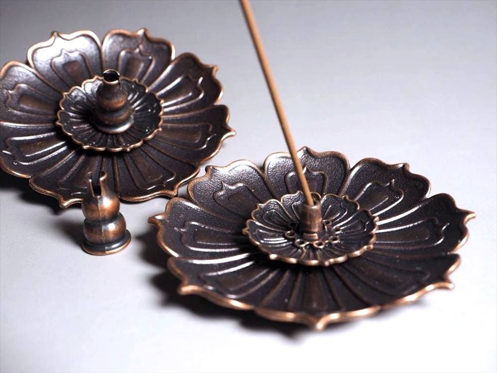 ロータス 渦巻香 スティック香 蓮の花 お香立て