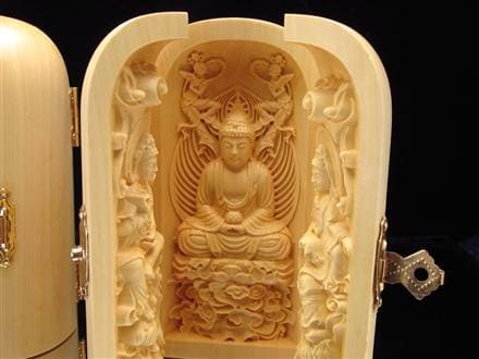 観音 置物 天然木 彫刻 仏教