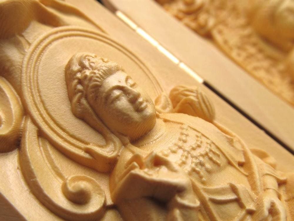 観音 置物 天然木 彫刻 仏教
