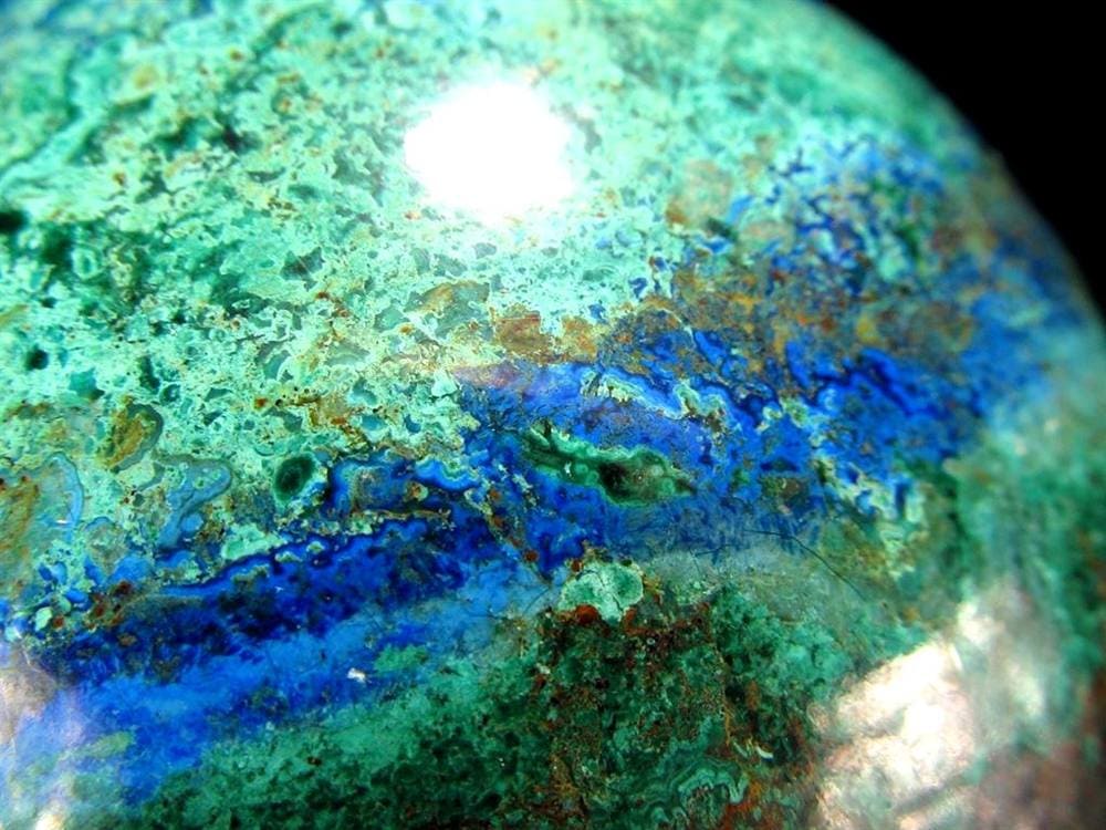 アズライト マラカイト アズロマラカイト 藍銅鉱 孔雀石 丸玉 置物 スフィア