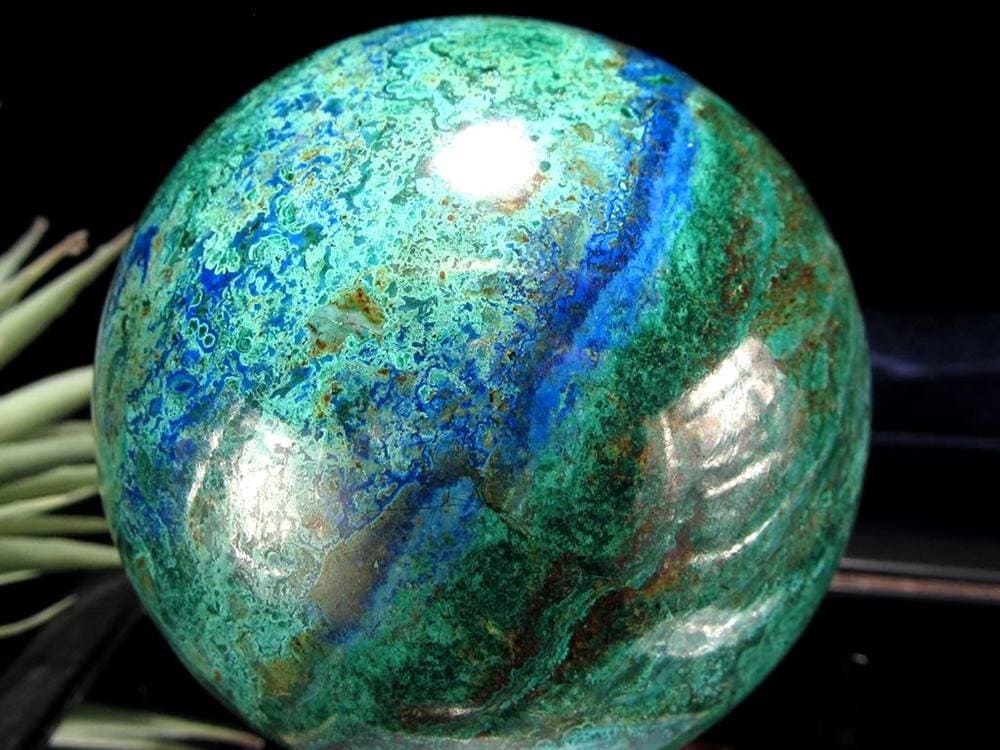 アズライト マラカイト アズロマラカイト 藍銅鉱 孔雀石 丸玉 置物 スフィア