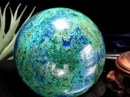 アズライト マラカイト アズロマラカイト 藍銅鉱 孔雀石 丸玉 置物 スフィア