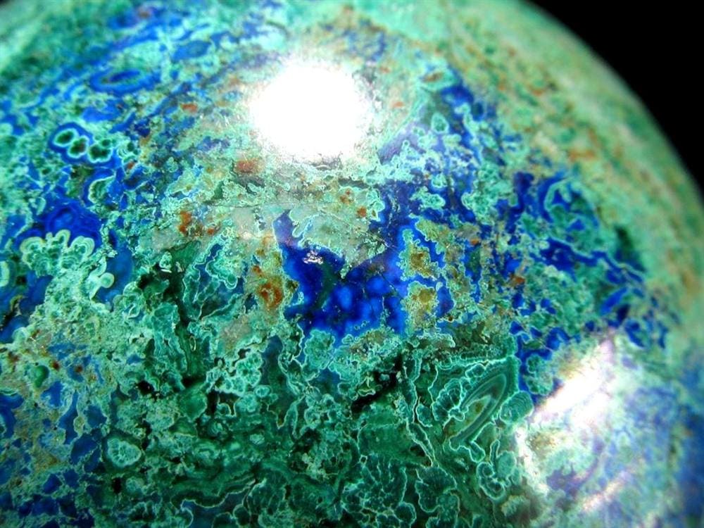 アズライト マラカイト アズロマラカイト 藍銅鉱 孔雀石 丸玉 置物 スフィア