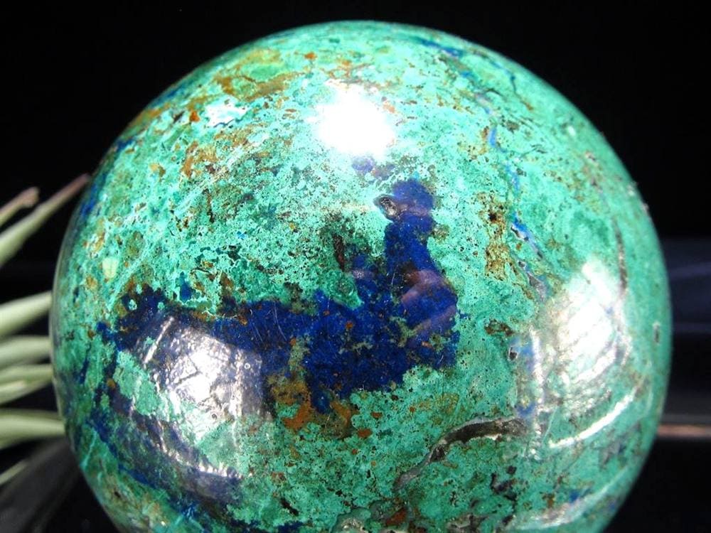 アズライト マラカイト アズロマラカイト 藍銅鉱 孔雀石 丸玉 置物 スフィア