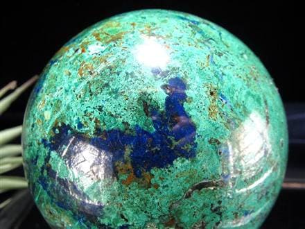 アズライト マラカイト アズロマラカイト 藍銅鉱 孔雀石 丸玉 置物 スフィア