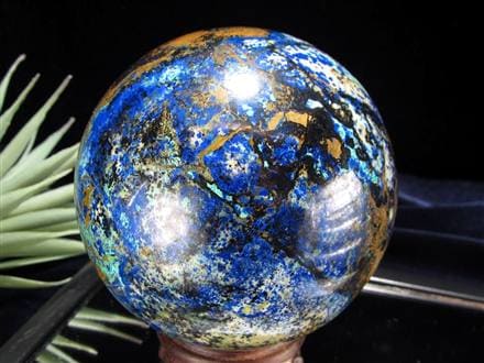 アズライト マラカイト アズロマラカイト 藍銅鉱 孔雀石 丸玉 置物 スフィア