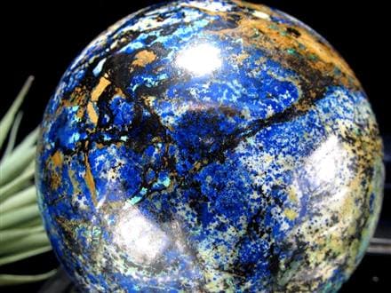 アズライト マラカイト アズロマラカイト 藍銅鉱 孔雀石 丸玉 置物 スフィア