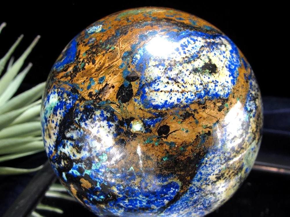 アズライト マラカイト アズロマラカイト 藍銅鉱 孔雀石 丸玉 置物 スフィア