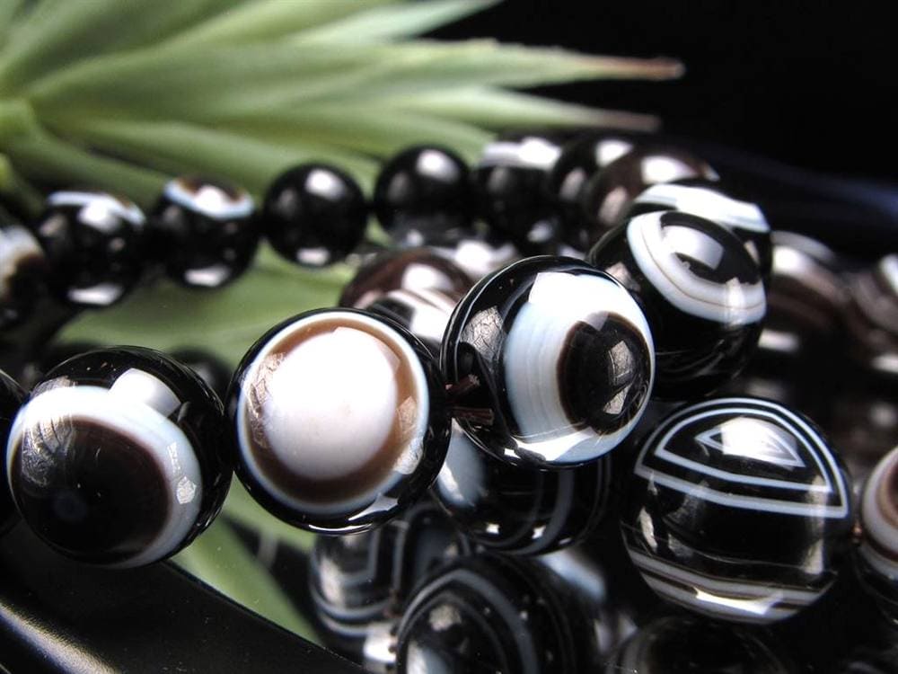 天眼瑪瑙 メノウ アイアゲート 天眼石 ブレスレット