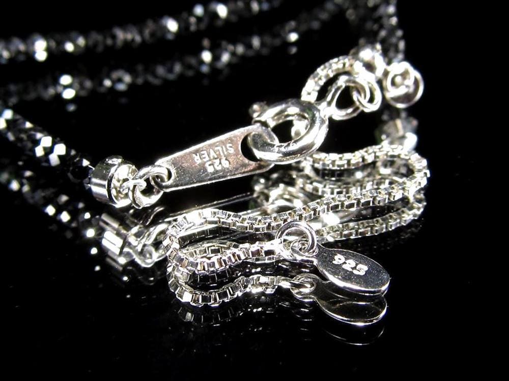 ボタンカット 8月の誕生石 ブラックスピネル 尖晶石 ネックレス