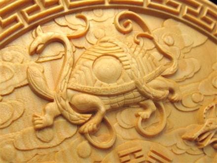 柘植製 四神 太極八卦 ラウンドプレート 開運