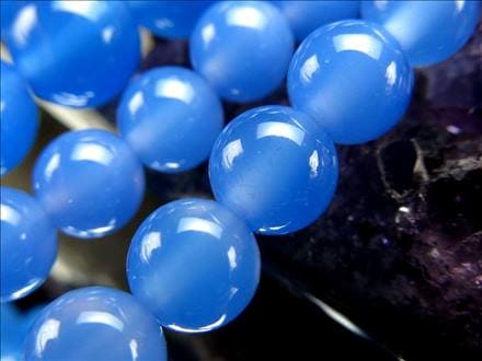 ブルーアゲート 青瑪瑙 アゲート ビーズ連 連材