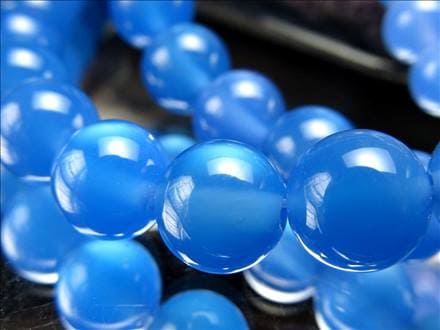 ブルーアゲート 青瑪瑙 アゲート ビーズ連 連材