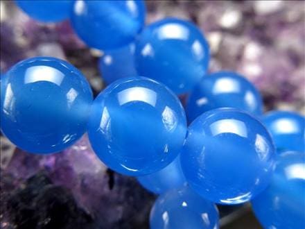 ブルーアゲート 青瑪瑙 アゲート ビーズ連 連材