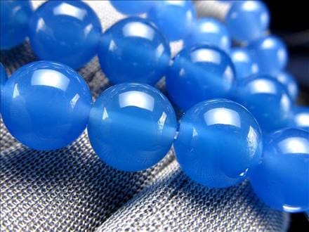 ブルーアゲート 青瑪瑙 アゲート ビーズ連 連材