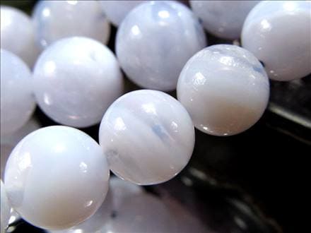 ブルーレースアゲート 空色縞瑪瑙 アゲート ビーズ連 連材