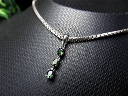 クロムダイオプサイト ペンダントトップ ネックレス アクセサリー Silver925