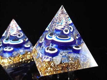 オルゴナイト ピラミッド ナザール スパイラル ラピスラズリ 空間浄化 安眠 魔除け 