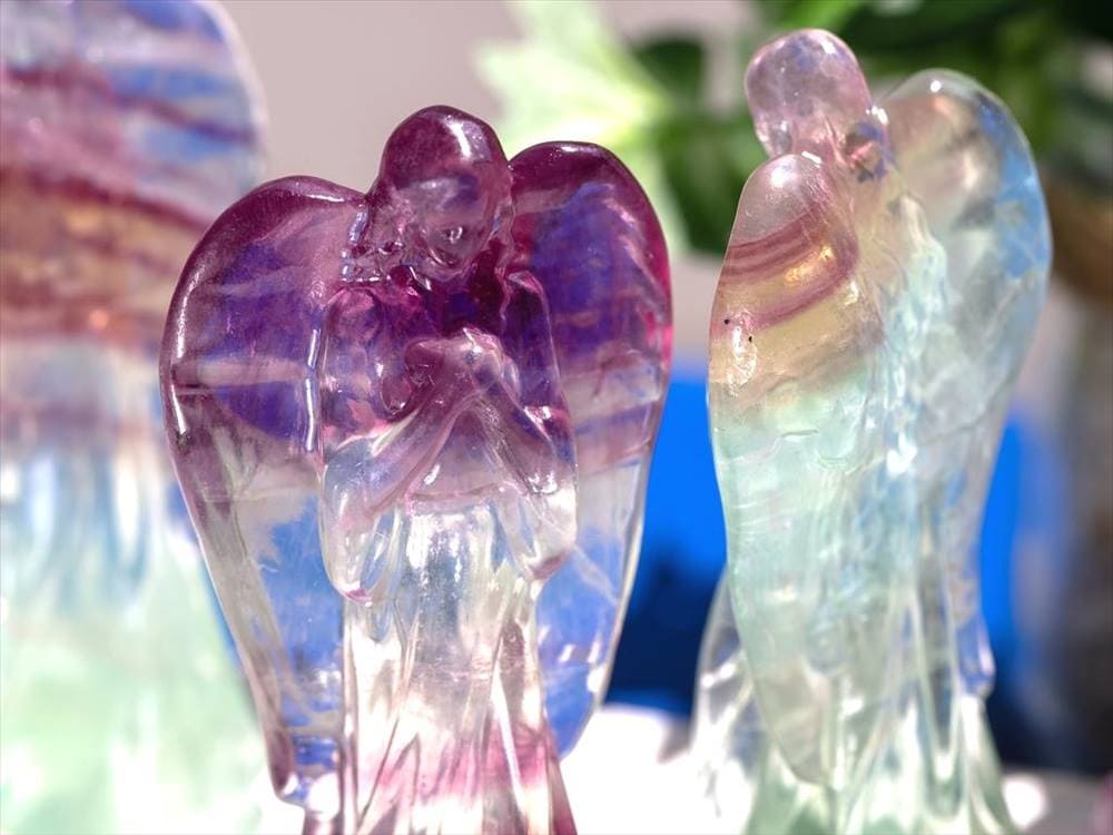 フローライト 蛍石 エンジェル 天使 置物