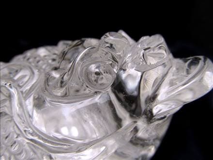 水晶 銭蛙 彫刻 置物 ブラジル産