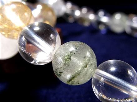 マニハール クォーツ ブレスレット ビーズ石 ヒマラヤ山脈 水晶 ゴールドルチル