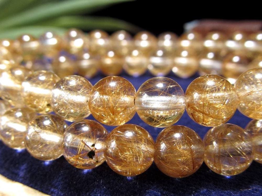 マニハール クォーツ ブレスレット ビーズ石 ヒマラヤ山脈 水晶 ゴールドルチル ガーデン水晶 クローライト