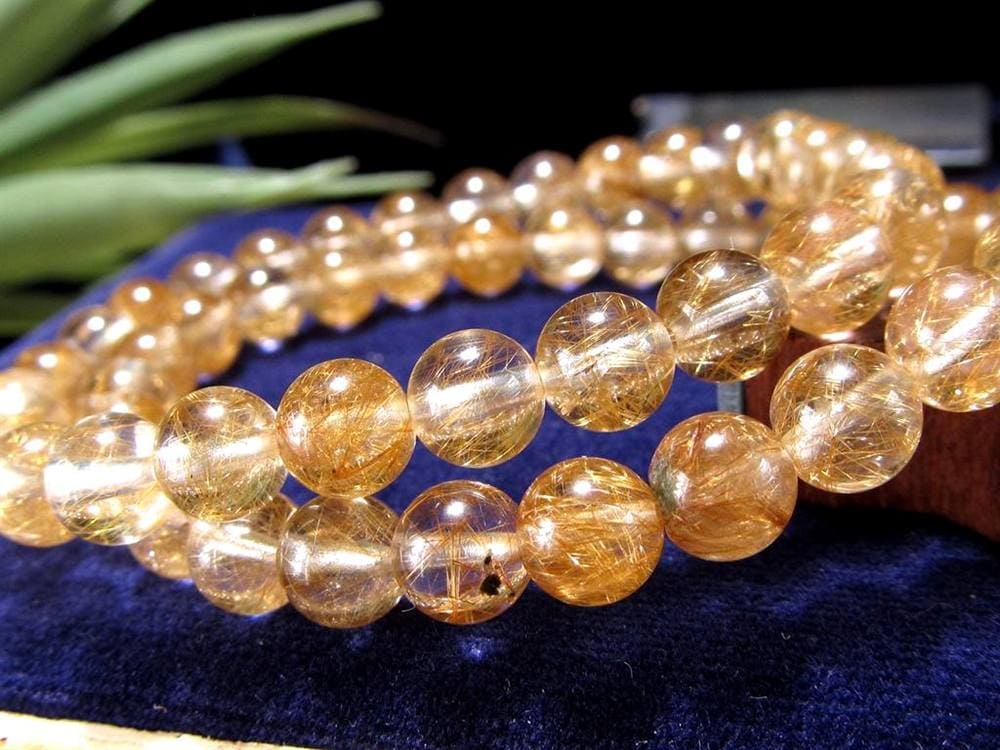 マニハール クォーツ ブレスレット ビーズ石 ヒマラヤ山脈 水晶 ゴールドルチル ガーデン水晶 クローライト