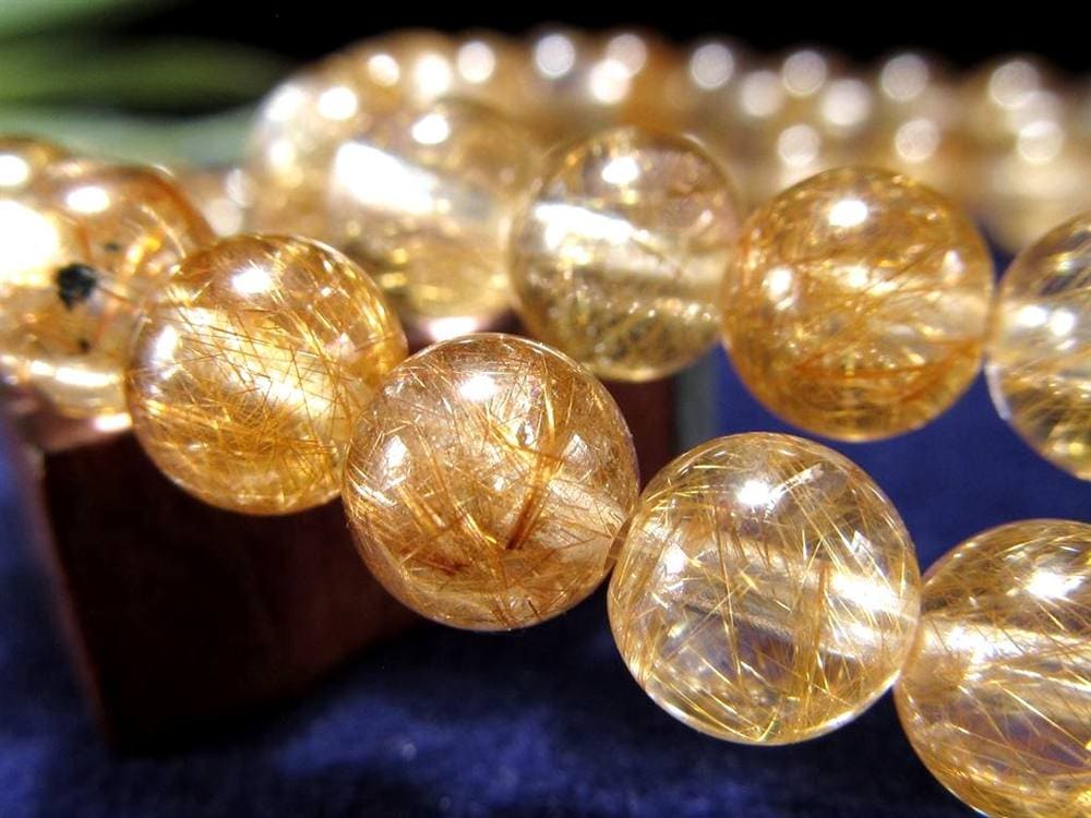 マニハール クォーツ ブレスレット ビーズ石 ヒマラヤ山脈 水晶 ゴールドルチル ガーデン水晶 クローライト