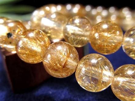 マニハール クォーツ ブレスレット ビーズ石 ヒマラヤ山脈 水晶 ゴールドルチル ガーデン水晶 クローライト