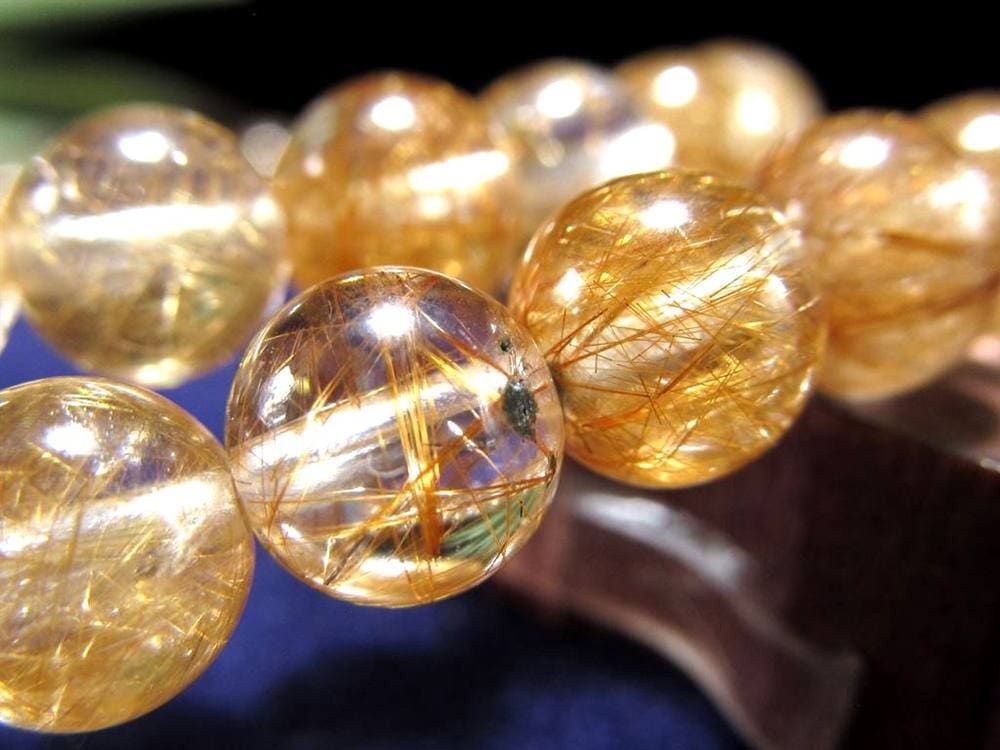 マニハール クォーツ ブレスレット ビーズ石 ヒマラヤ山脈 水晶 ゴールドルチル ガーデン水晶 クローライト