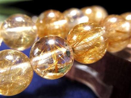 マニハール クォーツ ブレスレット ビーズ石 ヒマラヤ山脈 水晶 ゴールドルチル ガーデン水晶 クローライト