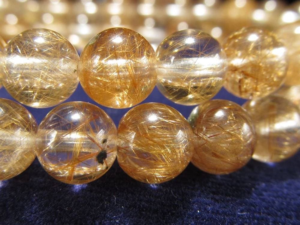 マニハール クォーツ ブレスレット ビーズ石 ヒマラヤ山脈 水晶 ゴールドルチル ガーデン水晶 クローライト