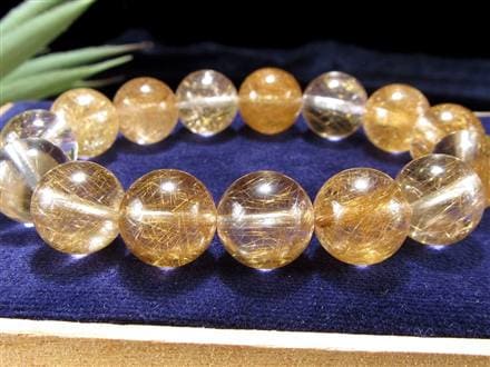 マニハール クォーツ ブレスレット ビーズ石 ヒマラヤ山脈 水晶 ゴールドルチル ガーデン水晶 クローライト