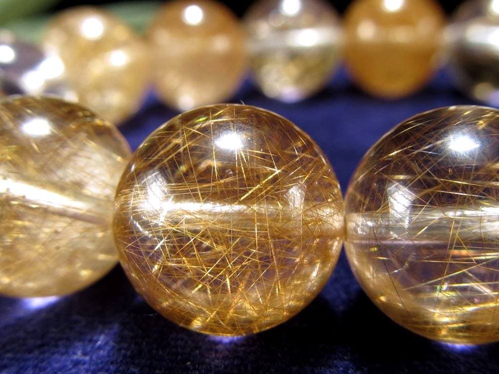 マニハール クォーツ ブレスレット ビーズ石 ヒマラヤ山脈 水晶 ゴールドルチル ガーデン水晶 クローライト