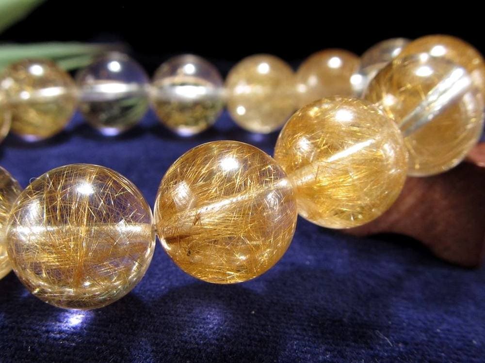 マニハール クォーツ ブレスレット ビーズ石 ヒマラヤ山脈 水晶 ゴールドルチル ガーデン水晶 クローライト