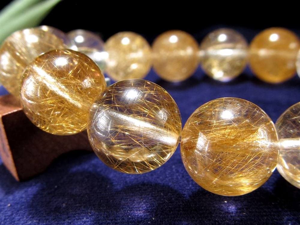 マニハール クォーツ ブレスレット ビーズ石 ヒマラヤ山脈 水晶 ゴールドルチル ガーデン水晶 クローライト