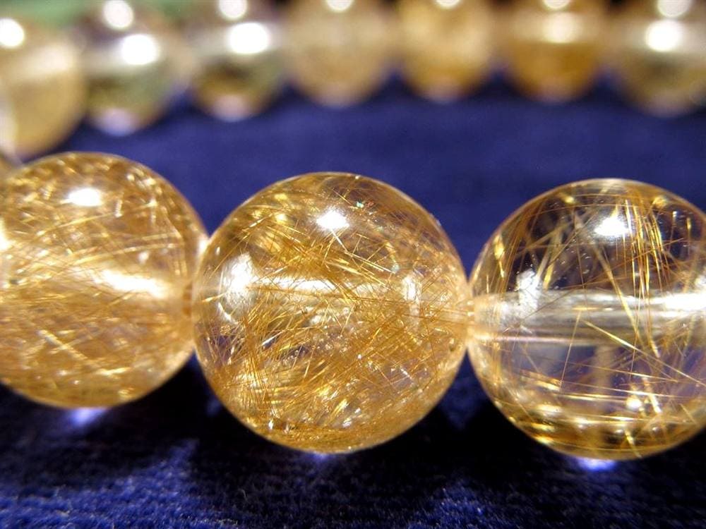 マニハール クォーツ ブレスレット ビーズ石 ヒマラヤ山脈 水晶 ゴールドルチル ガーデン水晶 クローライト