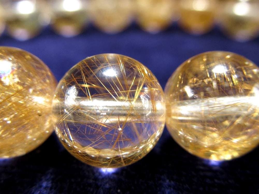 マニハール クォーツ ブレスレット ビーズ石 ヒマラヤ山脈 水晶 ゴールドルチル ガーデン水晶 クローライト