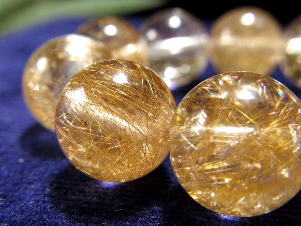 マニハール クォーツ ブレスレット ビーズ石 ヒマラヤ山脈 水晶 ゴールドルチル ガーデン水晶 クローライト