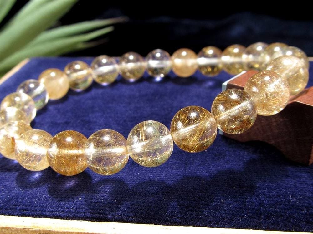 マニハール クォーツ ブレスレット ビーズ石 ヒマラヤ山脈 水晶 ゴールドルチル ガーデン水晶 クローライト