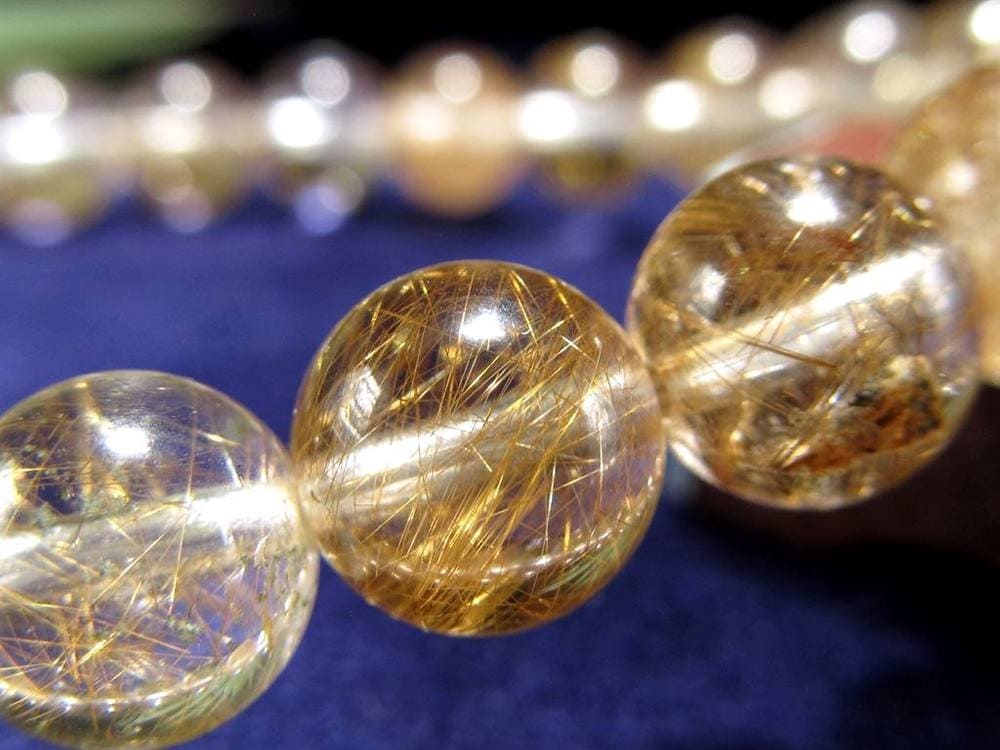 マニハール クォーツ ブレスレット ビーズ石 ヒマラヤ山脈 水晶 ゴールドルチル ガーデン水晶 クローライト