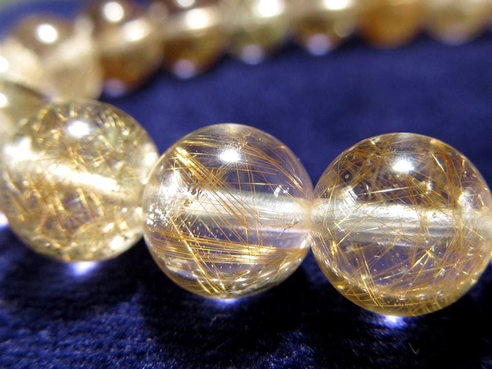 マニハール クォーツ ブレスレット ビーズ石 ヒマラヤ山脈 水晶 ゴールドルチル ガーデン水晶 クローライト