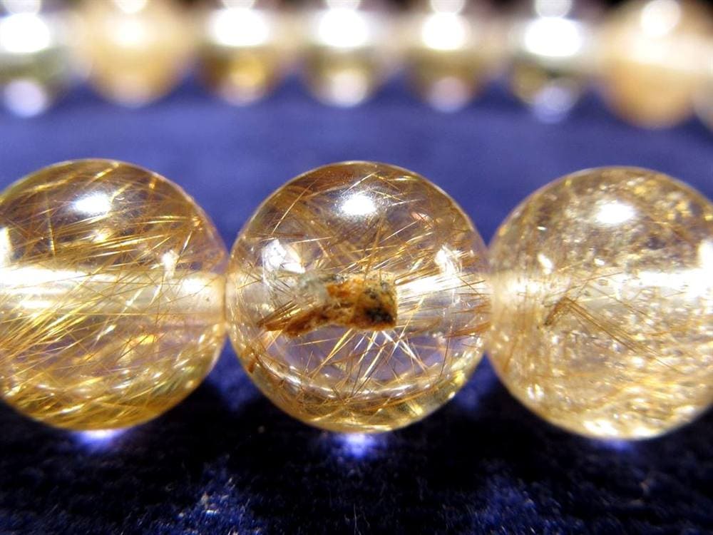 マニハール クォーツ ブレスレット ビーズ石 ヒマラヤ山脈 水晶 ゴールドルチル ガーデン水晶 クローライト