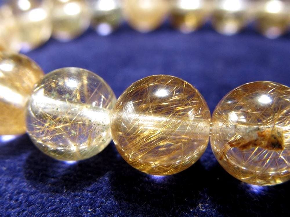 マニハール クォーツ ブレスレット ビーズ石 ヒマラヤ山脈 水晶 ゴールドルチル ガーデン水晶 クローライト