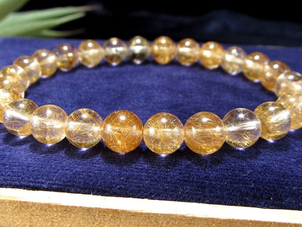 マニハール クォーツ ブレスレット ビーズ石 ヒマラヤ山脈 水晶 ゴールドルチル ガーデン水晶 クローライト