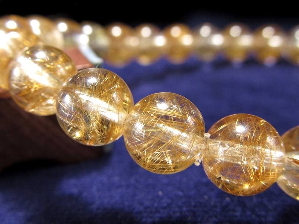 マニハール クォーツ ブレスレット ビーズ石 ヒマラヤ山脈 水晶 ゴールドルチル ガーデン水晶 クローライト