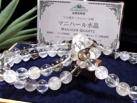 マニハール クォーツ ブレスレット ビーズ石 ヒマラヤ山脈 水晶 御守り