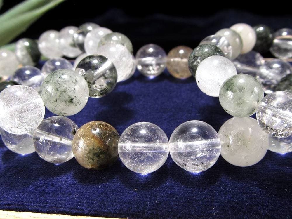マニハール クォーツ ブレスレット ビーズ石 ヒマラヤ山脈 水晶 クローライト ガーデン