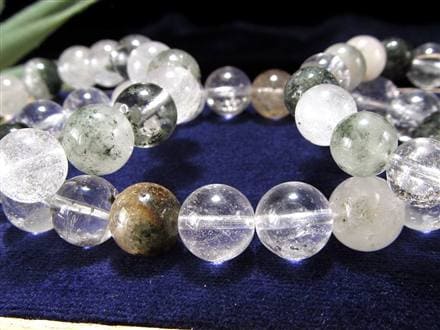 マニハール クォーツ ブレスレット ビーズ石 ヒマラヤ山脈 水晶 クローライト ガーデン