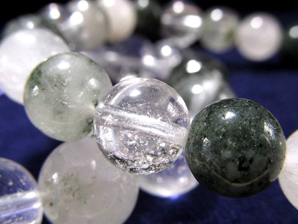 マニハール クォーツ ブレスレット ビーズ石 ヒマラヤ山脈 水晶 クローライト ガーデン